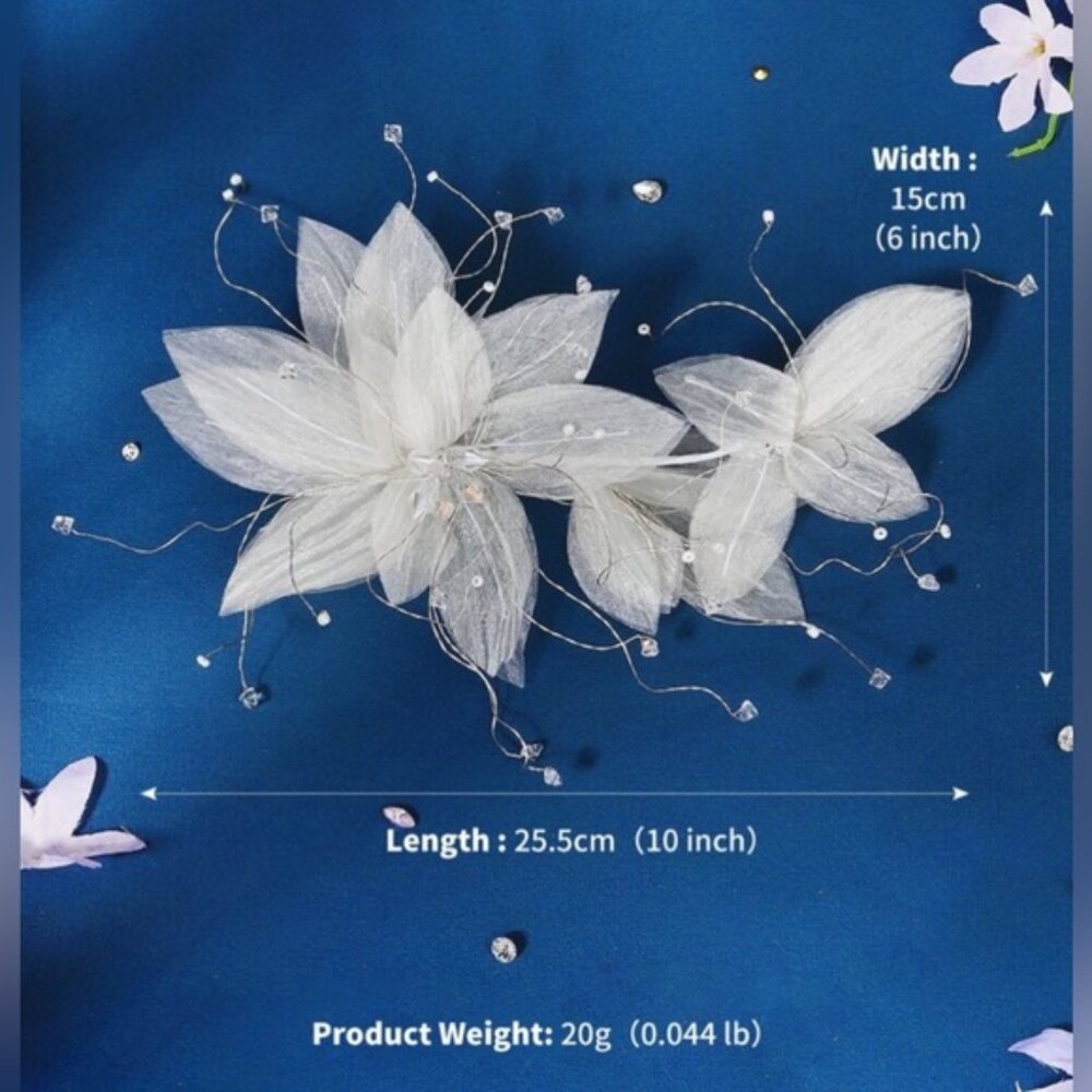 Floral White Flower Headpiece ✨✨✨🔥🔥 - Picture 3 of 4